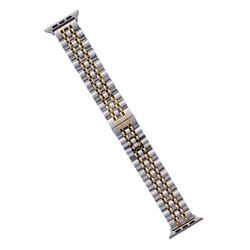 KALEBOL Armbånd i rustfritt stål Apple Watch Series 10 42 mm Butterfly Buckle Strap - Sølv + Gull