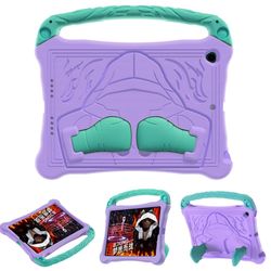 EVA-etui til iPad 10.2 (2021) / (2020) / (2019) / Air 10,5 tommer (2019) Tabletcover i boksestil med håndtag og kickstand - Lilla / Mint Grøn