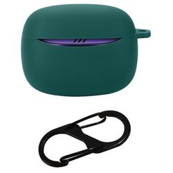 JBL Tune Buds 2 Bluetooth-øretelefonetui Blødt silikonecover med spænde mod tab - Sortliggrøn