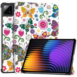 Xiaomi Pad 7 Case Pattern Print Leather Stand Tablet Cover - Butterflies