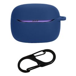 JBL Tune Beam 2 Earphone Cover Soft Silicone Protective Case with Anti-Lost Buckle - Dark Blue
