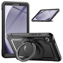Samsung Galaxy Tab A9 (SM-X110 / X115 / X117) Case Rotating Kickstand Bump Resistant and Flexible Shockproof Tablet Cover - Black