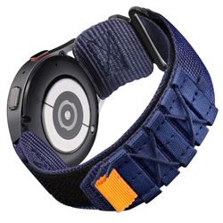 22 mm klokkerem Samsung Galaxy Watch 46 mm / Watch3 45 mm / Huawei Watch GT 5 Pro 46 mm / GT 5 46 mm Nylon Woven Magic Tape Strap - Blå