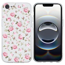 iPhone 16e-etui Mykt, fleksibelt bakdeksel med mønsterutskrift - Rosa Blomst