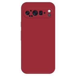 Google Pixel 9 Pro XL fleksibelt deksel med rett kantbeskyttelse - Kamelia Rød