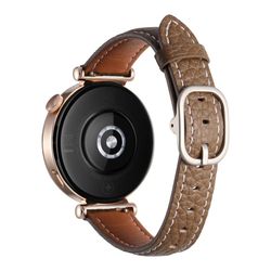 18mm urrem Huawei Watch GT 5 Pro 42mm / GT 5 41mm / GT 4 41mm / Garmin Venu 3S , Smartwatch-rem i ægte okselæder - Solbrun