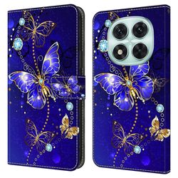 Xiaomi Redmi Note 14 Pro 5G Etui 3D-mønster Vegansk lær lommebok telefondeksel med stativ - Diamant Sommerfugl