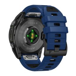 26mm urrem Garmin Fenix 8 51mm / Instinct 2X / Fenix 7X / Enduro 2 , Dual Color Silicone Replacement Strap - Safir + Sort