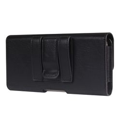 6,7-6,9 tommer midjebag iPhone 16 Pro Max / Samsung Galaxy S25 Ultra Horisontal elastisk telefonhylster med kortspor - Svart