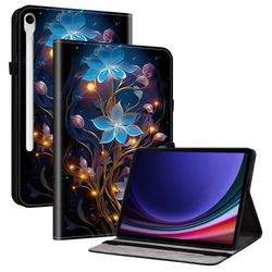 Läderfodral Samsung Galaxy Tab S10 / S10 FE / S9 FE / S9 Mönstertryckt stativ med kortfack - Liten Lykta