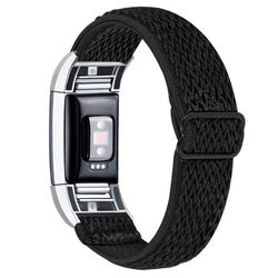 Fitbit Charge 2 elastisk klokkerem i nylon - Svart