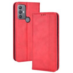 Bofink Vintage läder TCL 30 SE / TCL 30E / TCL 306 / TCL 305 / Sharp Aquos V6 / Sharp Aquos V6 Plus fodral - Röd