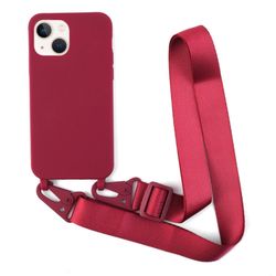 Tynt TPU-etui med matt finish og justerbar stropp for Black - Rød