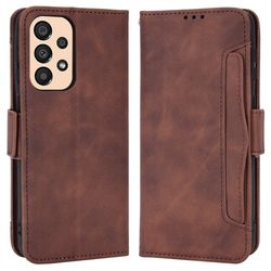 Lommebok-etui i moderne skinn-design Samsung Galaxy A33 5G - Brun