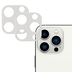 2 stk iPhone 13 Pro Max / 13 Pro aluminiumslegering + kameralinsebeskytter i herdet glass - Hvit