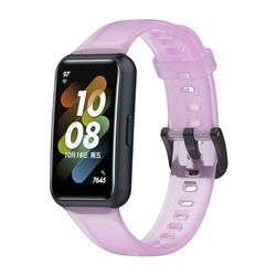 Huawei Band 7 gennemsigtig silikone-urrem - Gennemsigtig Lilla