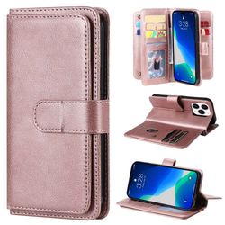 10-slot Lommebok Etui til iPhone 14 Pro - Rose Gull