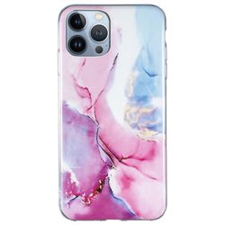 Marble iPhone 13 Pro Etui - Rosa og Blå