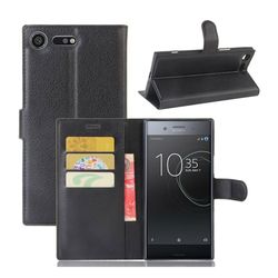 Sony Xperia XZ Premium Læder etui i litchi skind - Sort