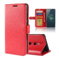 Crazy Horse Sony Xperia XZ2 Magnetisk PU læder flip etui - Rød