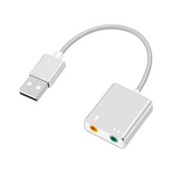Universal USB audio adapter eksternt lydkort med 3,5 mm jack - Sølv