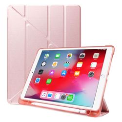 iPad 10.2 (2019) origami skinn flip etui - Rose Gold