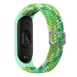 Xiaomi Mi Band 7 / 6 / 5 elastisk nylonklokkerem - Fargerik Grønn