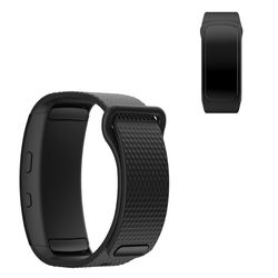 Samsung Gear Fit2 enkel urrem i silikone - Sort Størrelse: S