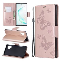 Butterfly Samsung Galaxy Note 10 Pro veske - Rose gull