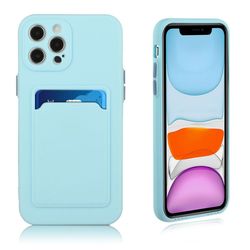 Kortholdercover til iPhone 12 Pro Max - Baby Blue