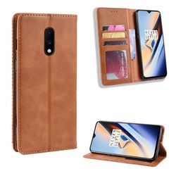 Bofink Vintage läder OnePlus 7 fodral - Brun