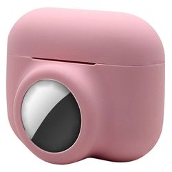 2-i-1 AirPods Pro / AirTags silikoneetui - Lyserød
