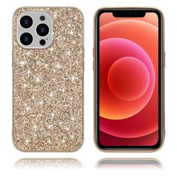 Glitter iPhone 13 Pro Etui - Gull