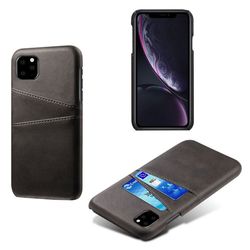 KSQ dobbelt kortspor vegansk læder belagt stødsikkert etui iPhone 11 Pro 5,8 tommer (2019) - Sort