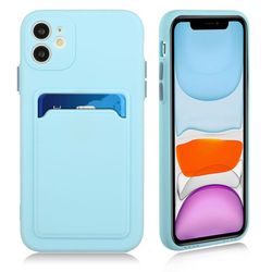 Kortholdercover til iPhone 12 Mini - Baby Blue