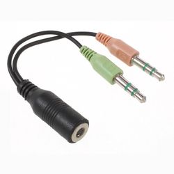 Universel dobbelt 3.5mm hanstik til enkelt 3.5mm hunstik høretelefon- og mikrofon lyd Y splitter kabel