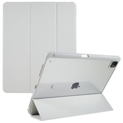 iPad Pro 12.9 (2022) / (2021) / (2020) trefoldig skinn- og akrylveske - Grå