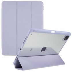iPad Pro 12.9 (2022) / (2021) / (2020) trefoldig skinn- og akrylveske - Lilla
