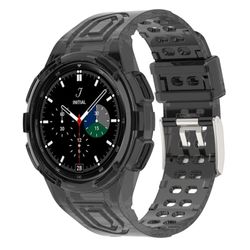 Samsung Galaxy Watch 4 Classic (46mm) integreret urrem og cover - Gennemsigtig Sort