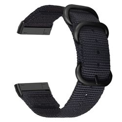 Fitbit Sense 2 / Versa 4 nylon-urrem med sort spænde - Sort