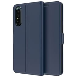 Glat og tyndt premium Sony Xperia 5 II læderetui - Blå