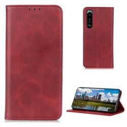 Wallet-style ægte Læder Flipcase til Sony Xperia 5 III - Rød