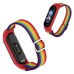Xiaomi Mi Smart Band 6 / 5 nylon urrem - Regnbue