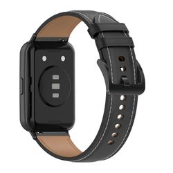 Huawei Watch Fit 2 urrem i ægte læder - Sort