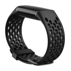 Fitbit Charge 5 klokkerem i silikon med hull - Svart
