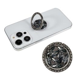 Smartphone-ringholder i rhinestone-stil - Sort