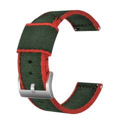 24 mm Bofink® Luxury Nylon-klokkerem - Grønn / Rød