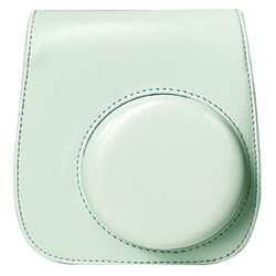 Fujifilm Instax Mini 12 / 11 / 9 / 8 lædercover med rem - Mint Grøn