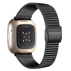 Fitbit Sense 2 / Versa 4 rem i rustfrit stål - Sort