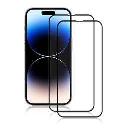 2 stk AMORUS ekstra sterk skjermbeskytter i glass til iPhone 15 Pro Max